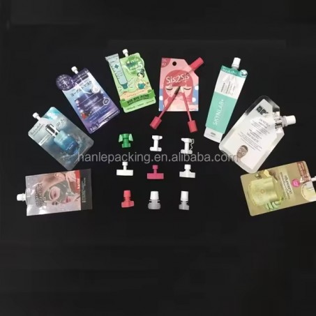 plastic cosmetic sachet pouch with spout cap plastic cosmetic sachet pouch with spout cap